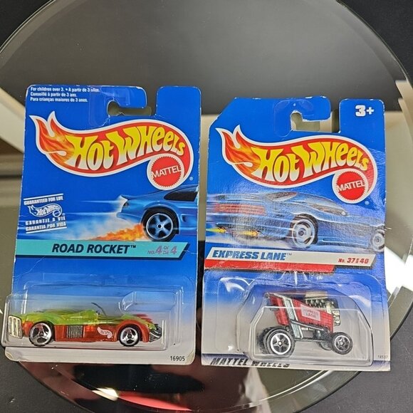 Road Rocket And Express Lane Hot Wheels New Sealed Some Wear - Picture 1 of 9
